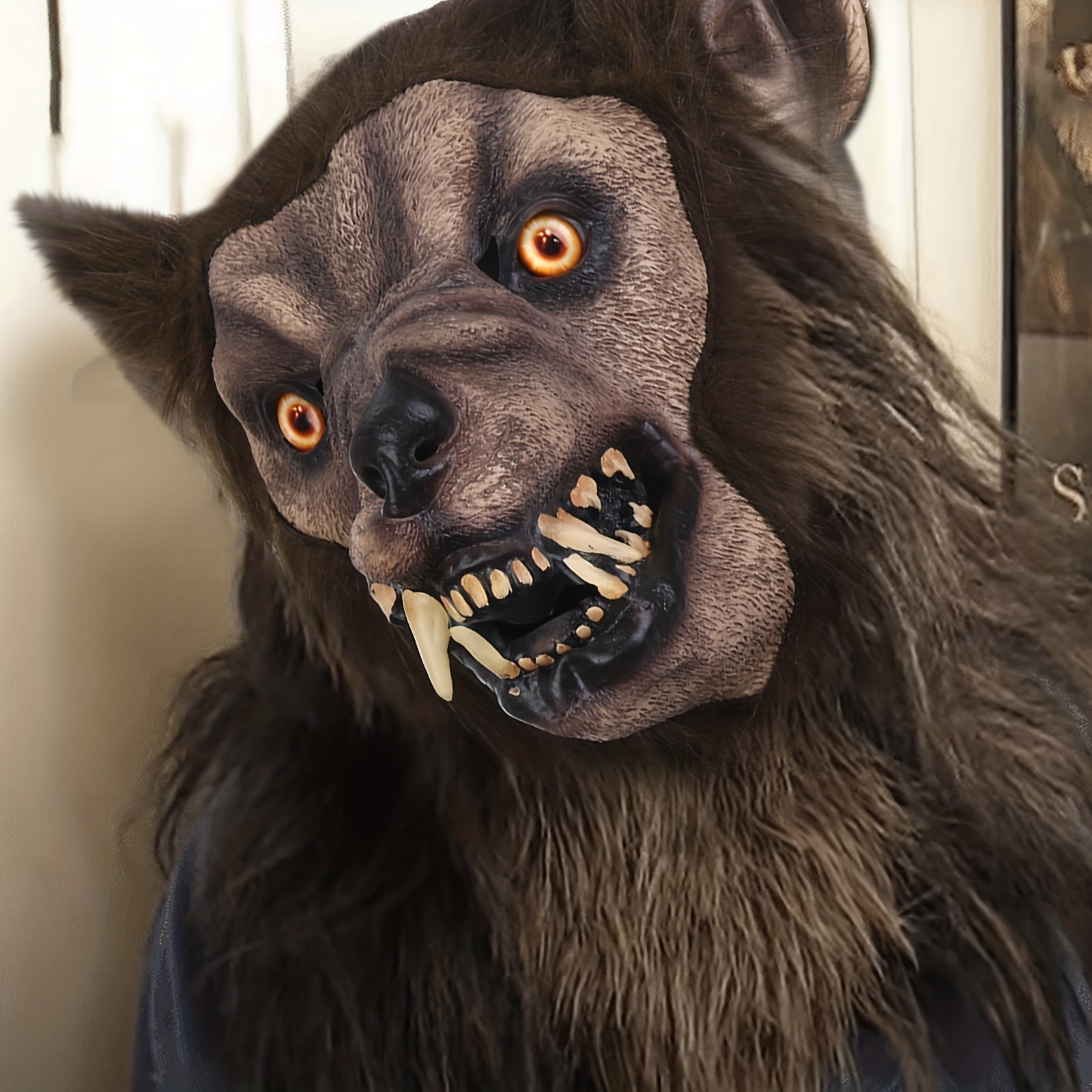 Halloween Costume For Man Wolf Realistic Latex Mask Animal Scared