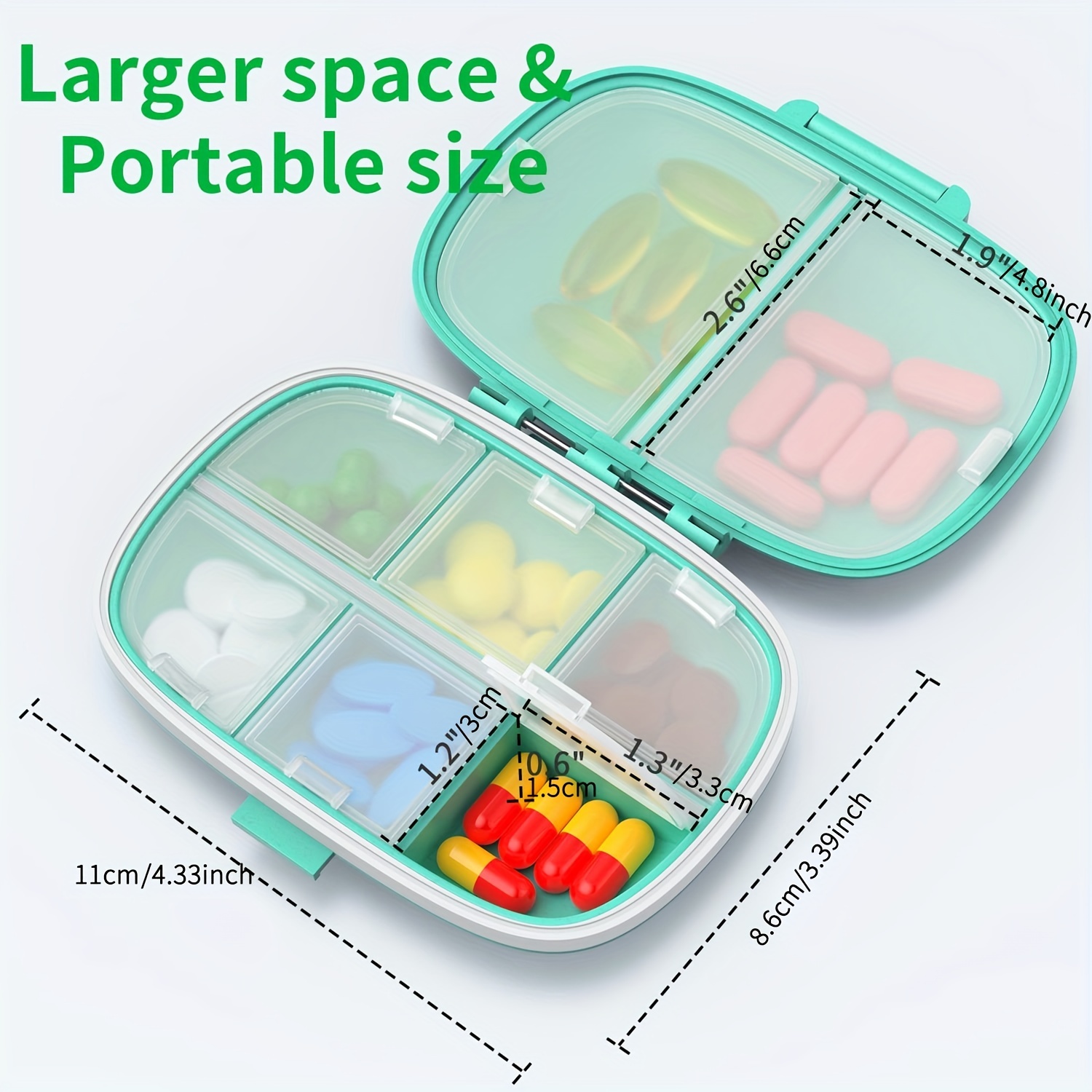 8 Compartments Travel Pill Box Pill Box Organizer 7 day - Temu