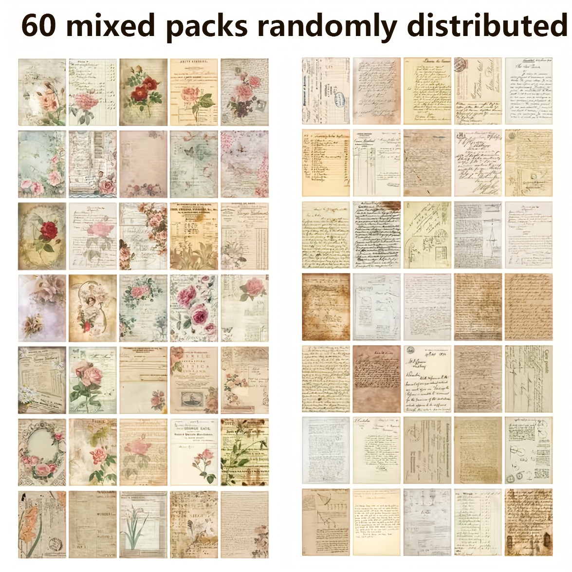 60 PCS Vintage Aesthetic Photo Collage Kit Grunge Room Decor 