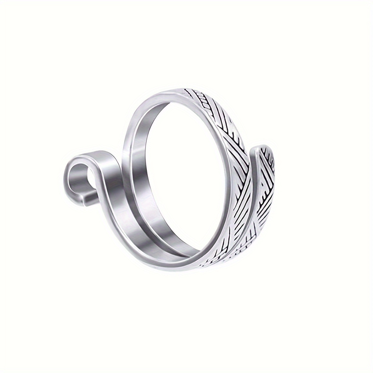 Silver Geometric Ring - Wire Crochet Statement Ring 8-9 / Silver