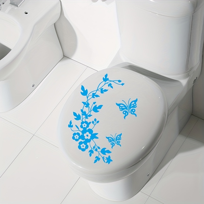 1 juego, mural de flores de mariposa, adhesivo de pared de PVC, adhesivo  para asiento de