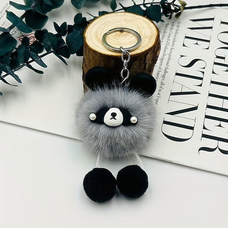 Designer Bear Teddy Keychain With Fur Ball Pendant Luxury Bag