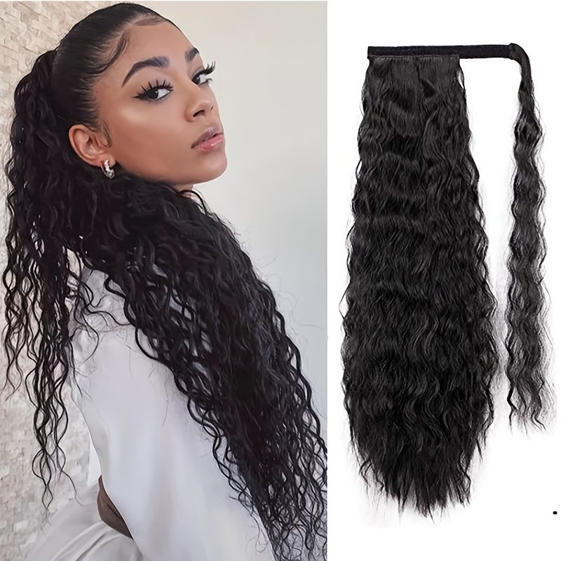Clip In Ponytail Extension Wrap Around Long Wavy Curly Pony Tail Hair  Fluffy Synthetic Hairpiece For Women | Today's Best Daily Deals | Temu