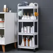 1pc 4 layer trolley storage rack with pulley kitchen bathroom shelf floor multi layer removable storage rack bedroom snack storage rack details 8