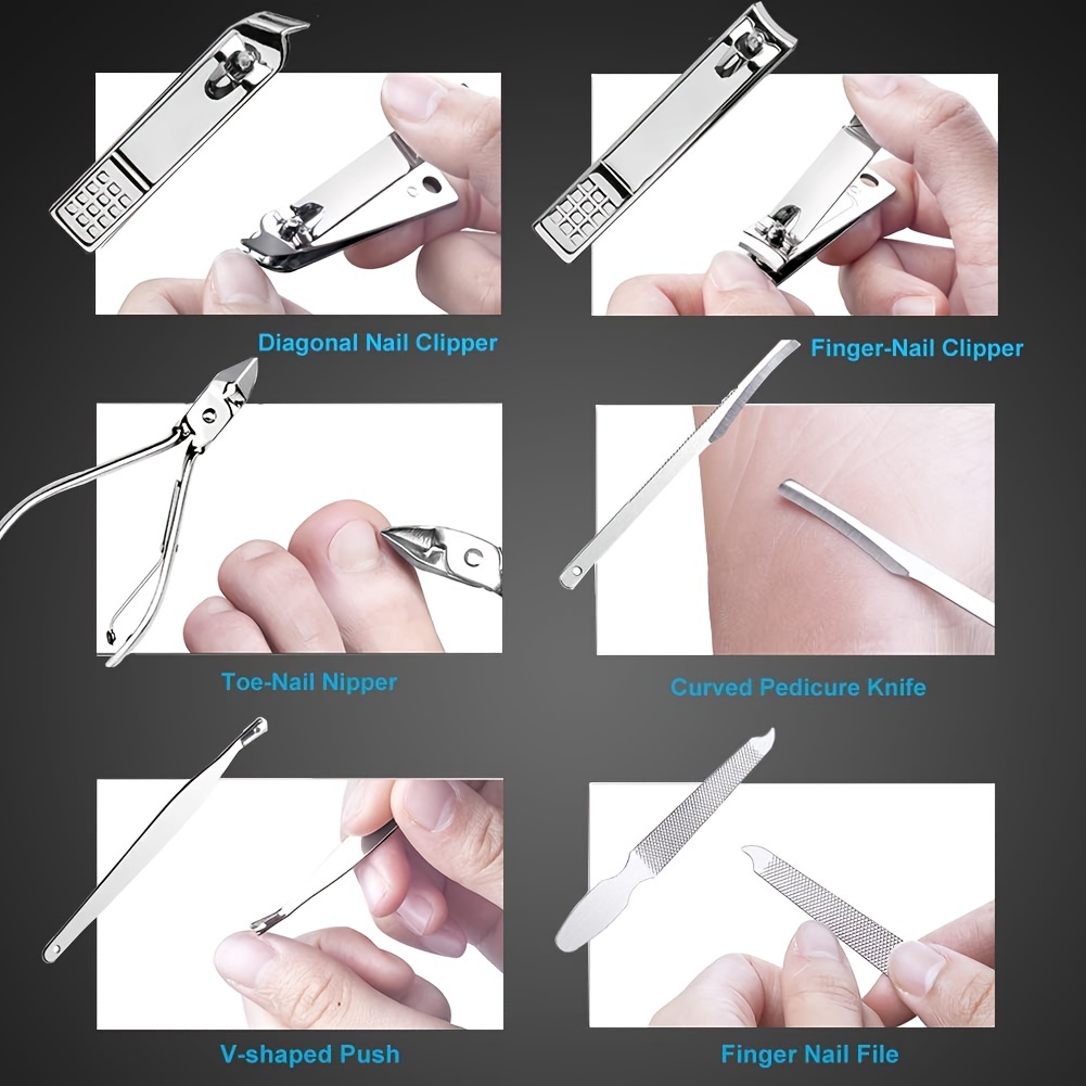 Manicure Pedicure Set Nail Clippers - 12 Piece Stainless Steel Manicure Kit  Tools for Nail, Cutter Kits Includes Cuticle Remover - Kom-Dami.Com