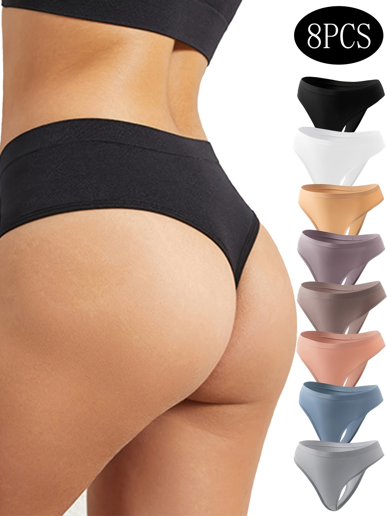 Tanga Thongs for Women See Through Thong V-Waisted Stretch Breathable Plain  Soft Available In Plus Size Black at  Women's Clothing store