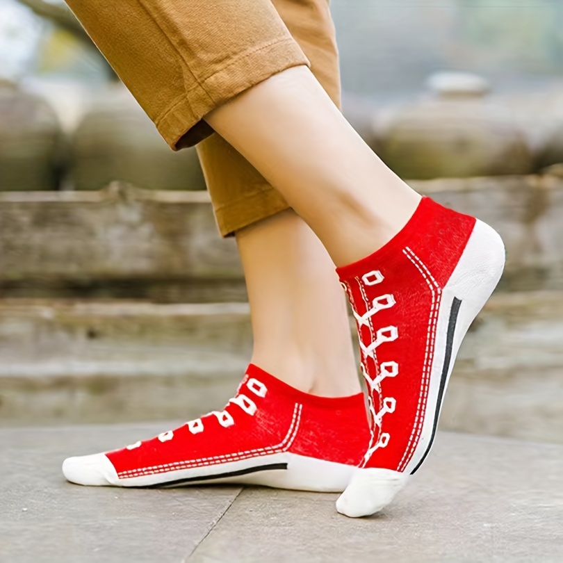 Cheap Canvas Shoes Pattern Cotton Socks Hosiery at Our Store