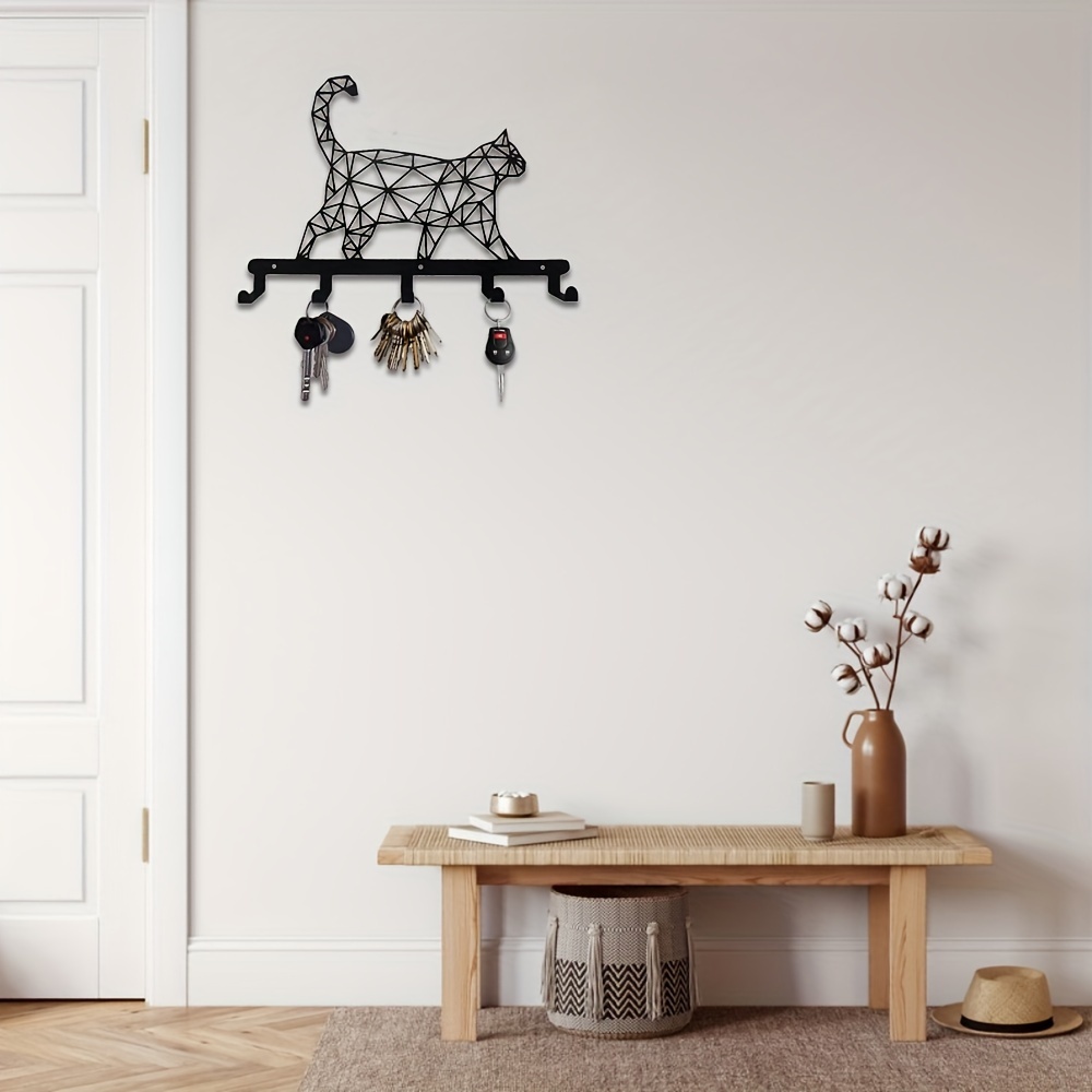 Cat shaped Wall Mounted Coat Rack Cute Metal Wall Hanger - Temu
