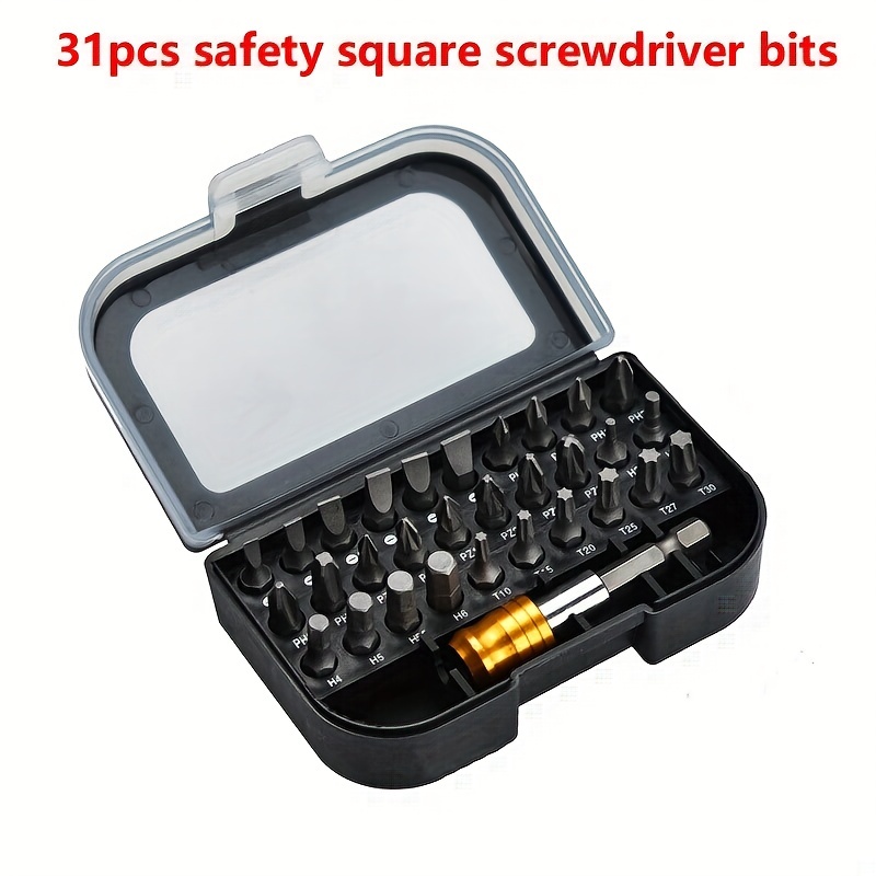 31pcs Security Square Screwdriver Bit Set Assortment Screw Bits Power