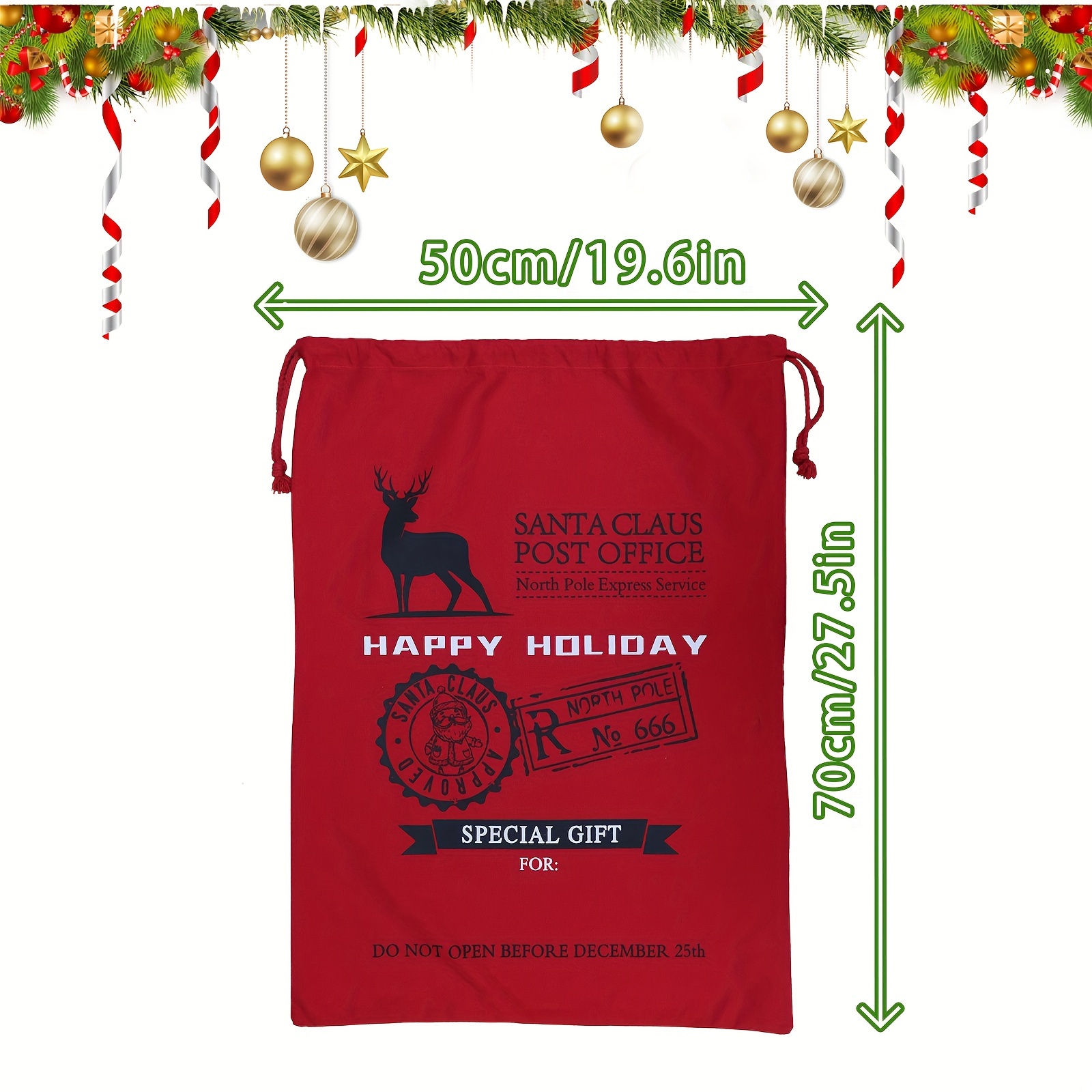 Reusable Extra Large Canvas Holiday Gift Bag w X h Stmas Temu