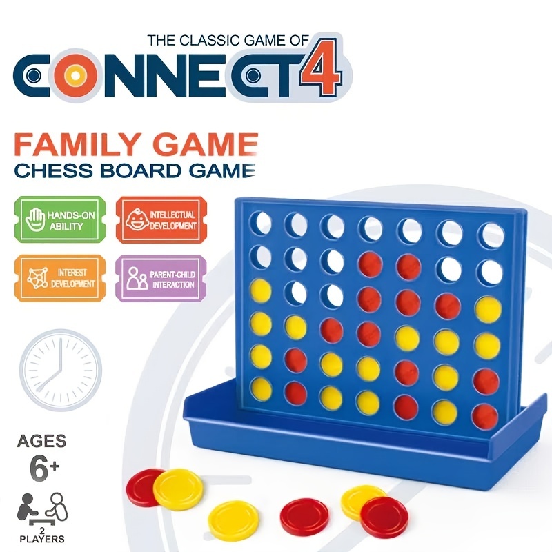 Best-seller, Connect 4 Classic Grid, 4 Em Um Jogo De Linha, Estratégia De  Jogos De Tabuleiro Para Crianças, 2 Jogadores. Para Família E Crianças, A  Partir De 6 Anos - Temu Portugal
