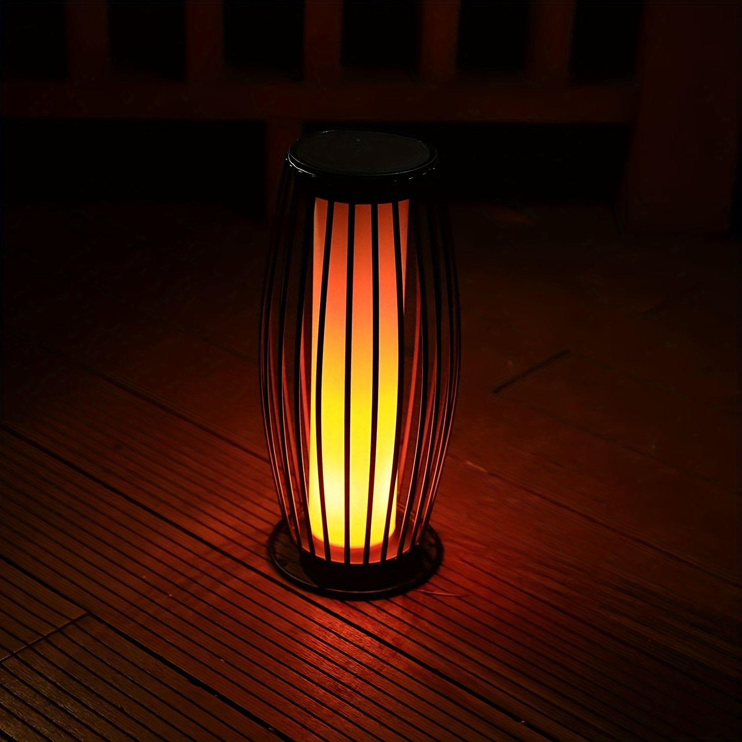 Portable Lantern Rattan LED Waterproof Solar Outdoor Lights Floor Lamp