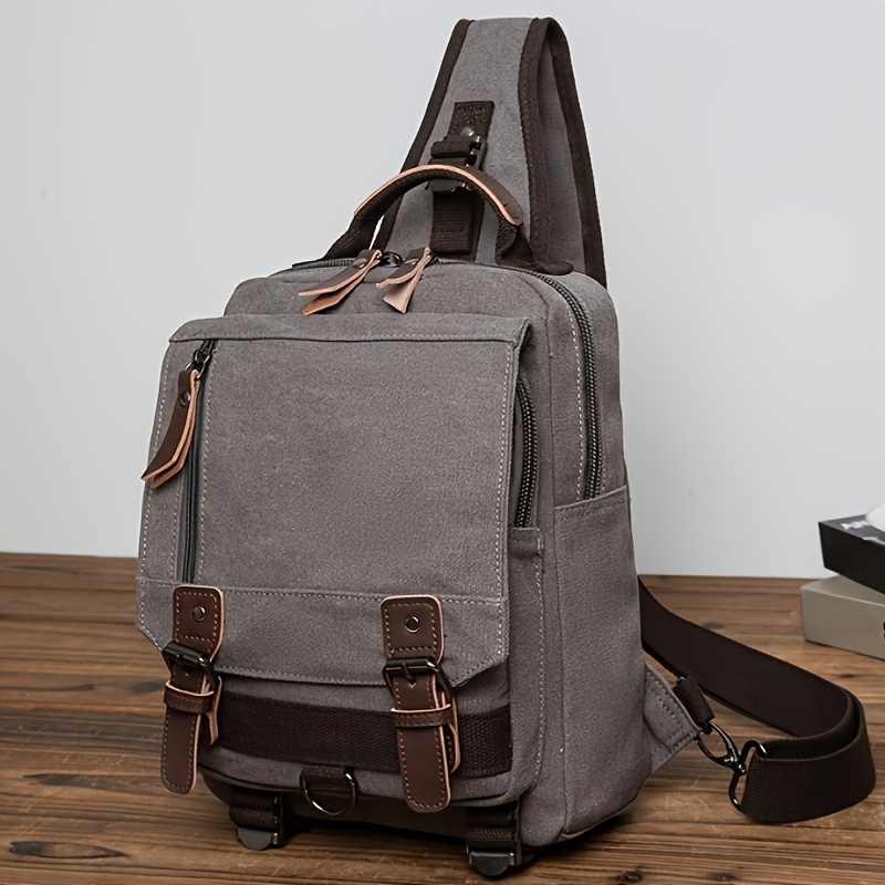 7919-Men Messenger on Convas Crossbody Bag