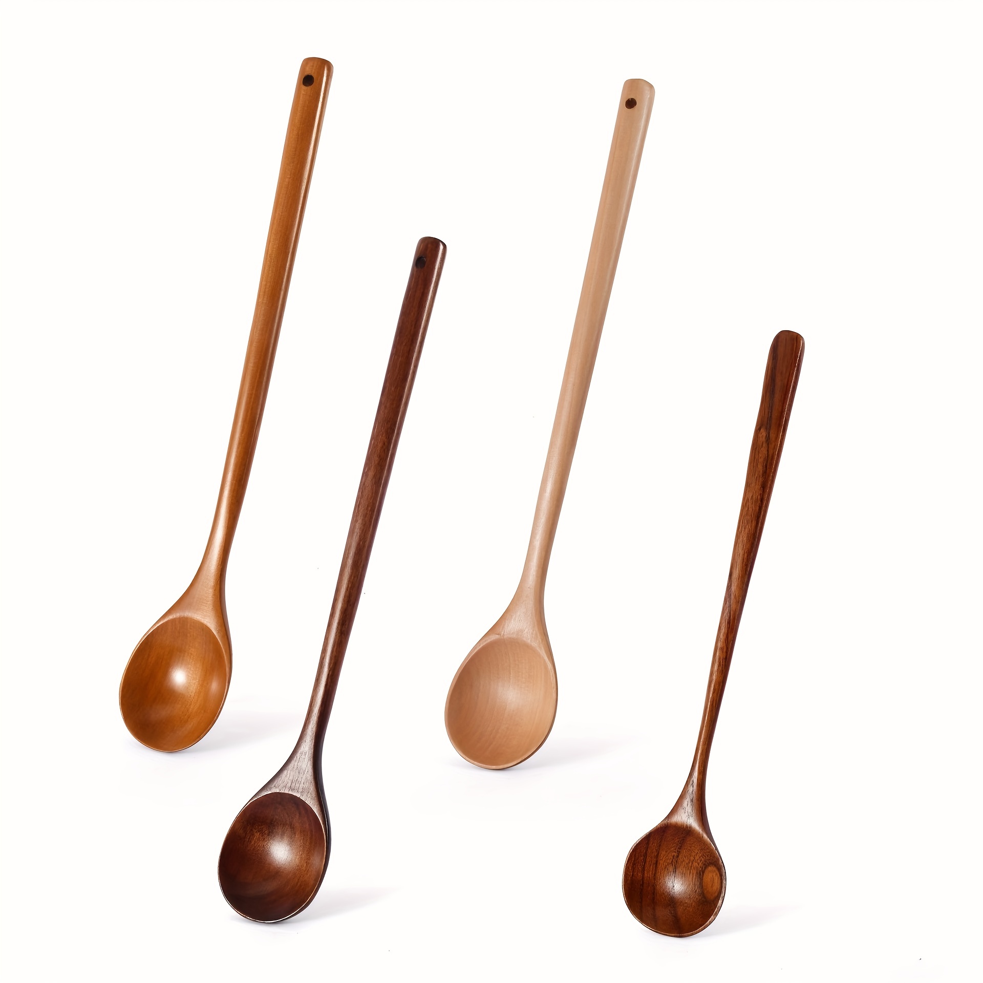 1 5pcs Soup Spoon Wooden Coffee Spoon Simple Milk Spoon - Temu