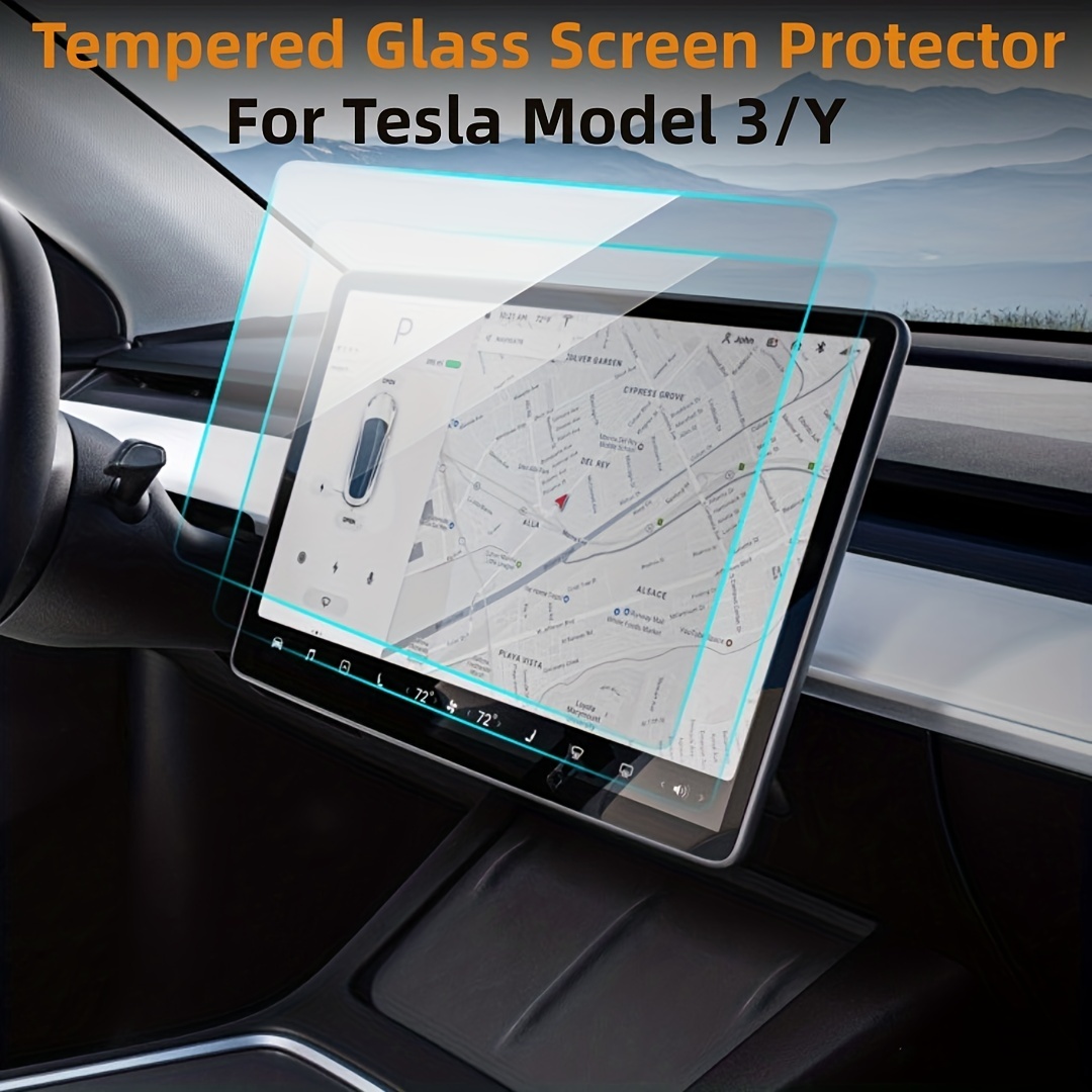 GIUD Tesla Model3 2024 2025 Navigationsschutz, Displayschutzfolie aus  gehärtetem Glas, 9H kratzfest, Tesla Model3 2024 Zubehör