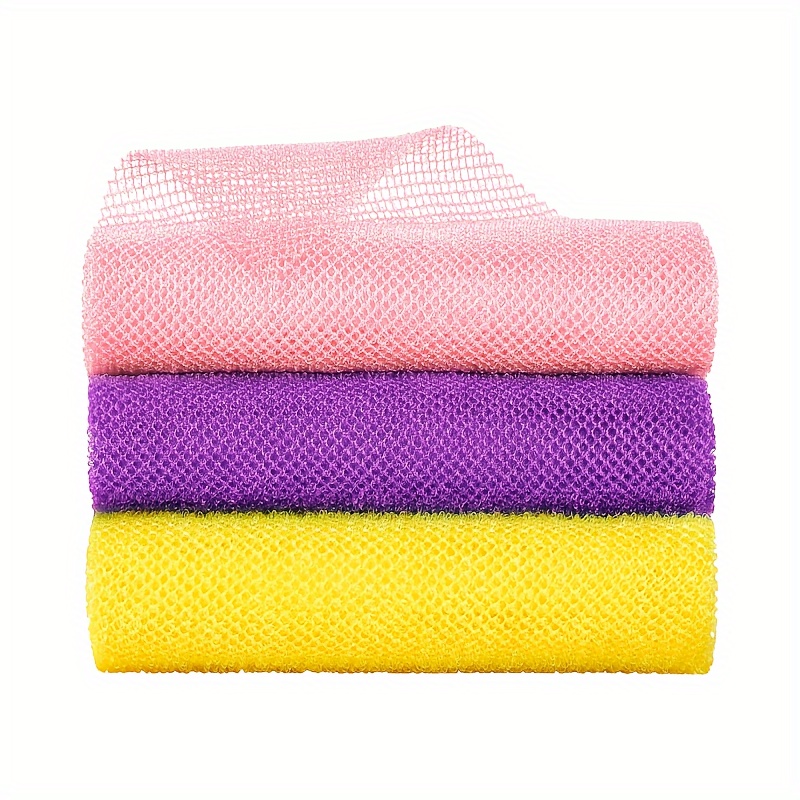3 Pcs African Bathing Sponges With Ropes African Back Scrubbers African Net  Sponge Smoother Long Net Shower