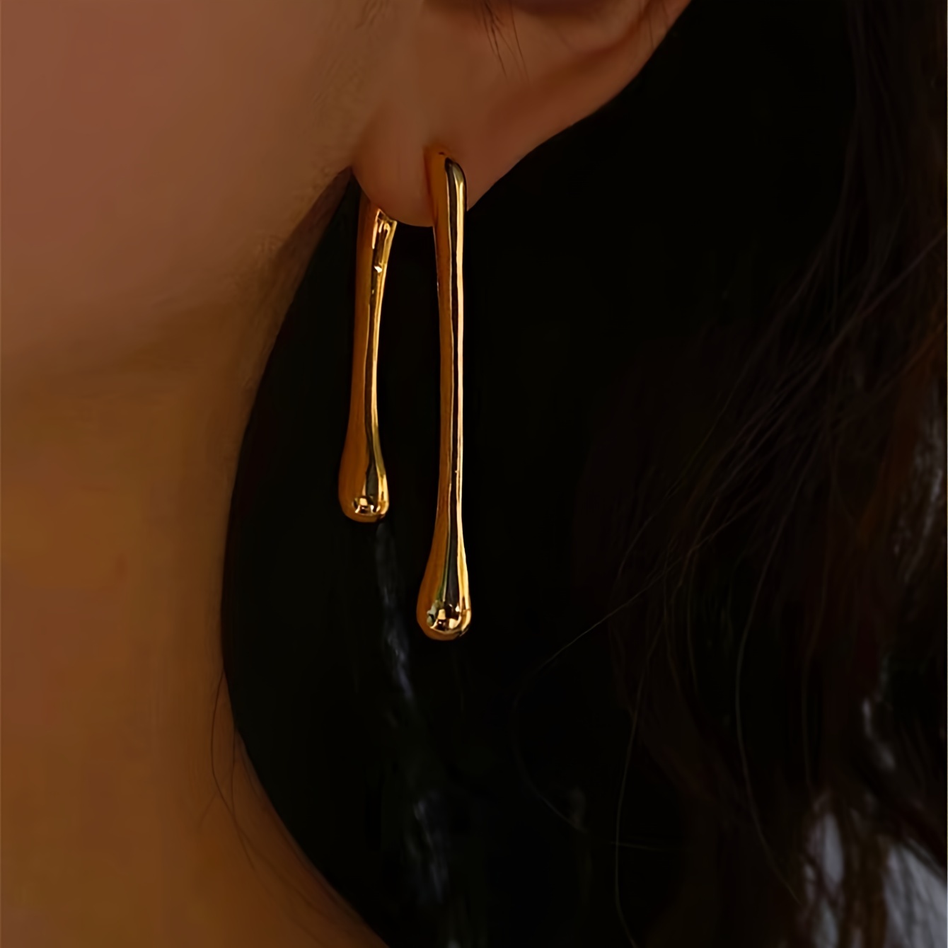 

1 Pair Of Dangle Earrings 14k Gold Plated Irregular Drop Design Match Daily Outfits Party Accessories Perfect Decor For Cool Friends