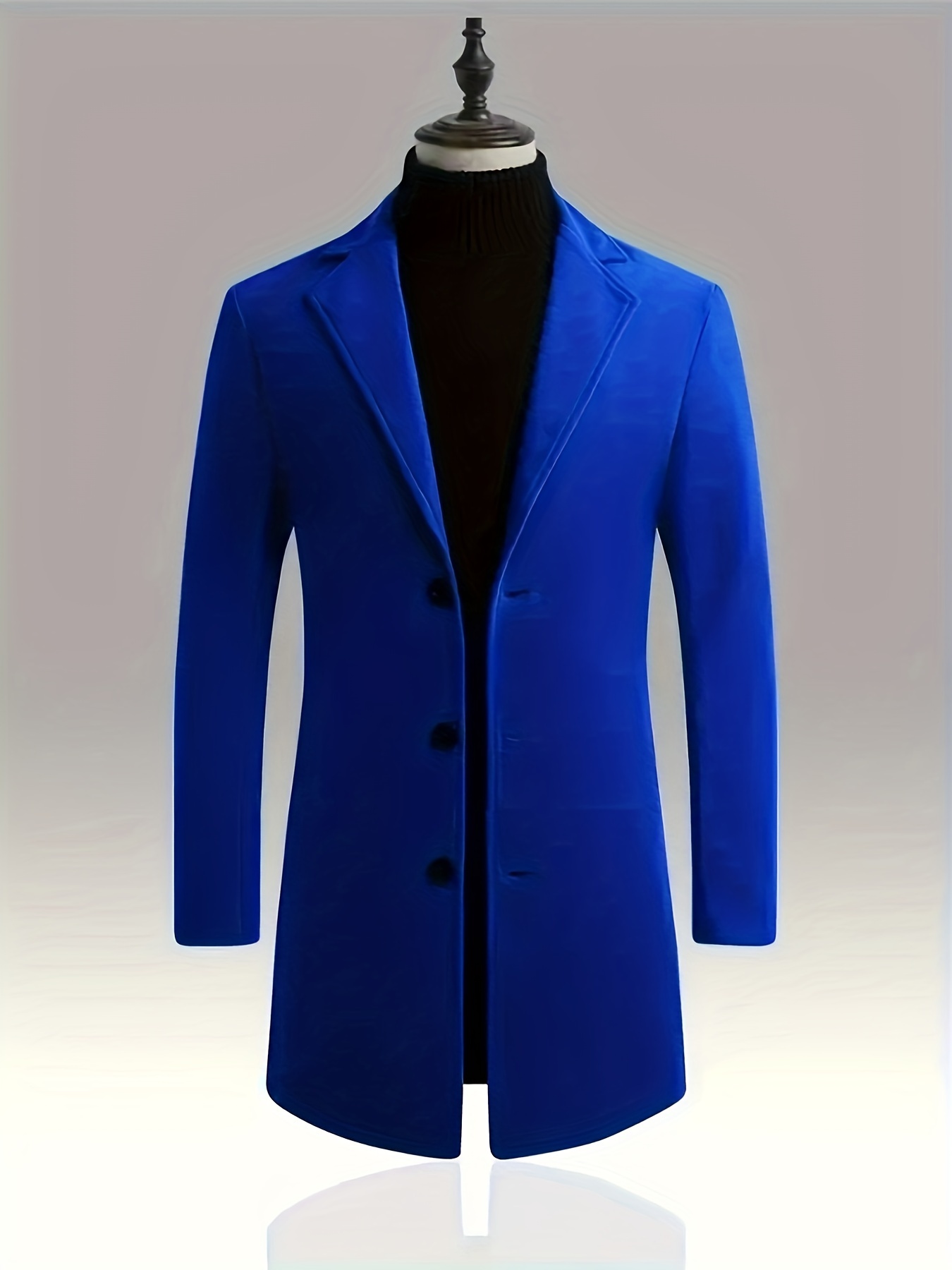 Two Sizes Smaller, Erkek Klasik Uzun Trençkot, Sonbahar/Kış Ceket Hediyeleri için Rahat Tek Düğmeli Retro Palto