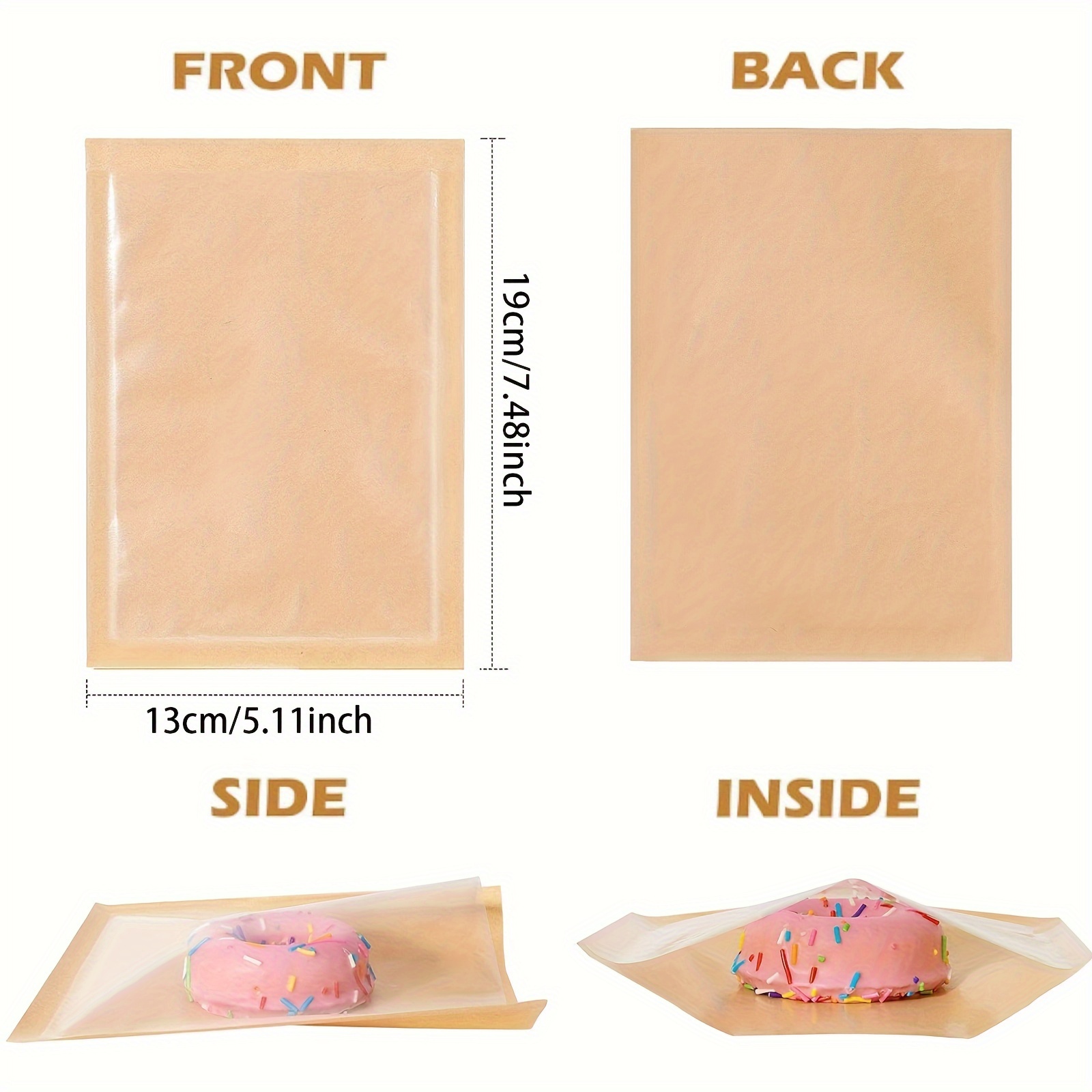 Bakery Bags With Clear Window, Kraft Bag, Grease Resistant Heat