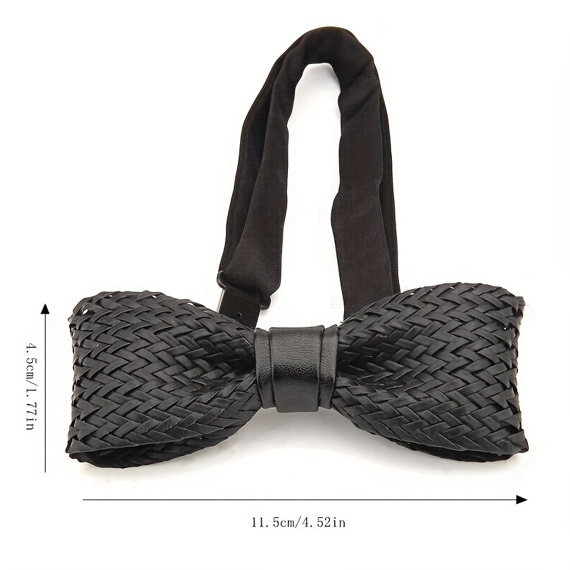 Black Automotive Leather Bow Tie