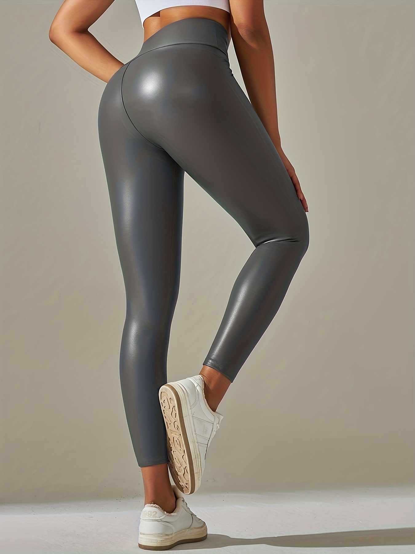 Lady Sport Leggings Shiny Skinny Stretchy Fitness Yoga Pants Trouser Casual  Slim