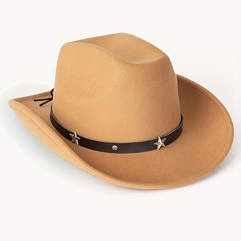 Western Silver Edge Cowboy Hat Vintage Breathable Cowgirl - Temu