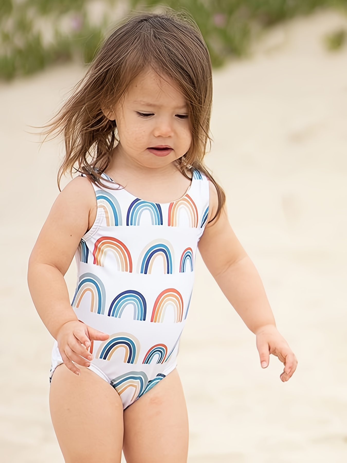 maillot de bain bebe fille a rayures et petits volants imprime maillots de bain  bebe