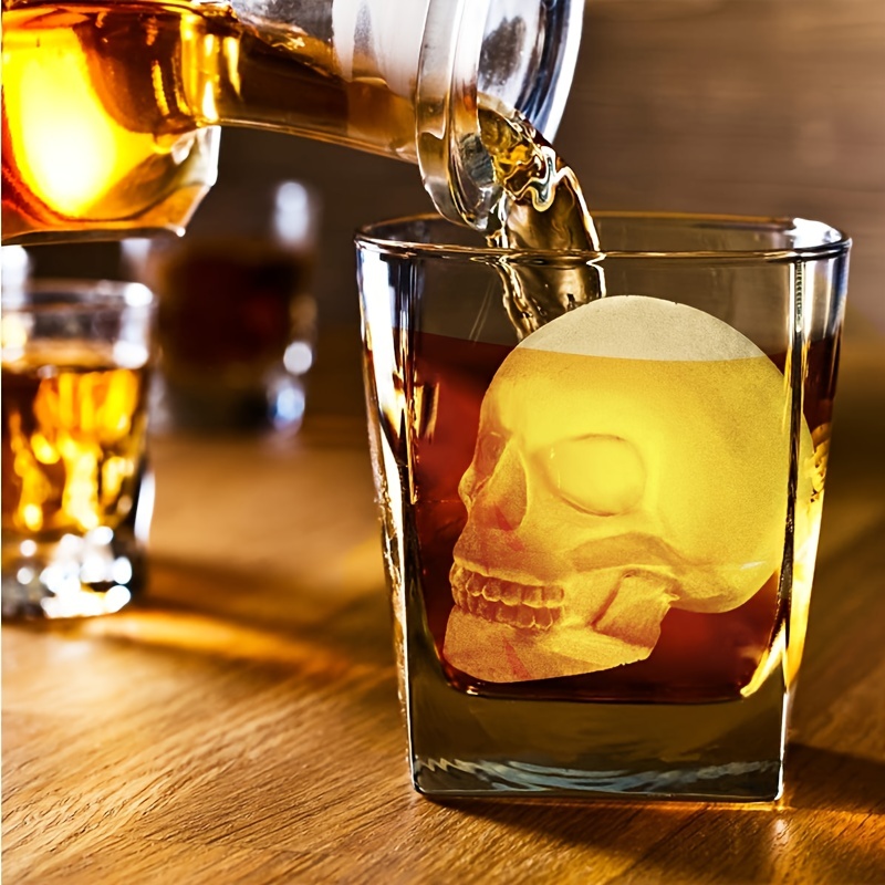 Skull Ice Bucket - Set of 2 Silicone Ice Cube Molds - Great Gift kit for  Themed Parties-Halloween