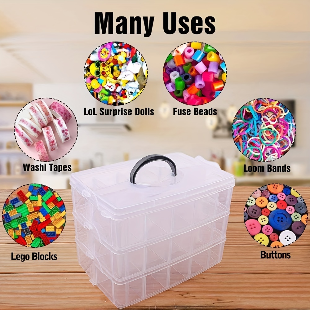3-tier Stackable Storage Bins Plastic Bin Containers With Lids For  Organizing