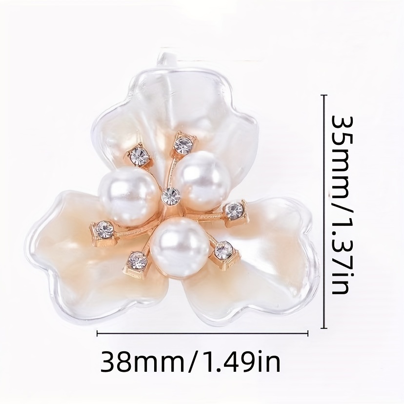 Brooch Women Flower Pins Rhinestone Silver-color Jewelry Simulated Pearl  Brooche