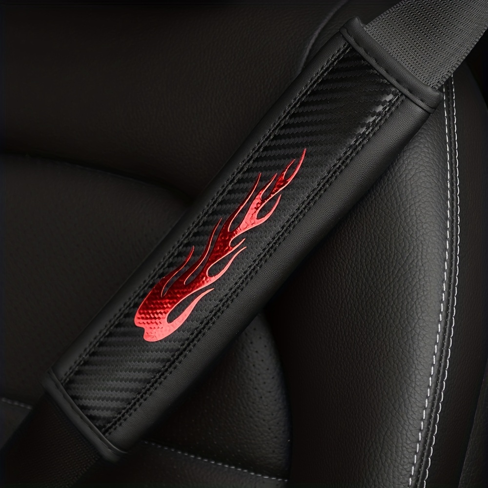 Carbon Fiber Leather Pattern Shoulder Protector Set for Car Seat Belt