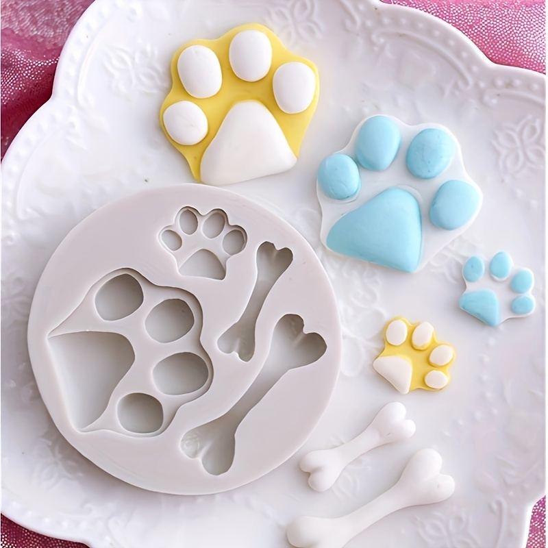 Puppy Dog Paw And Bone Silicone Molds Elegant Chocolate - Temu