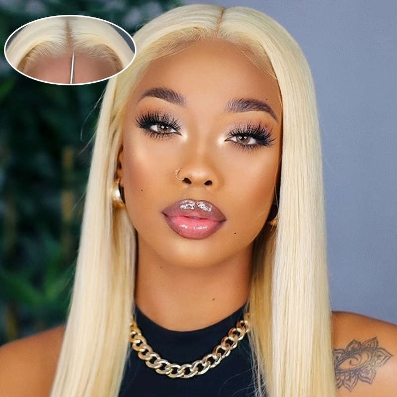 HOTLOVE 613 Wear and Go Glueless Wig Precut Lace Blonde 4x4 Closure Wigs  Human Hair Pre Plucked HD Transparent Lace 180% Density Body Wave Lace  Front