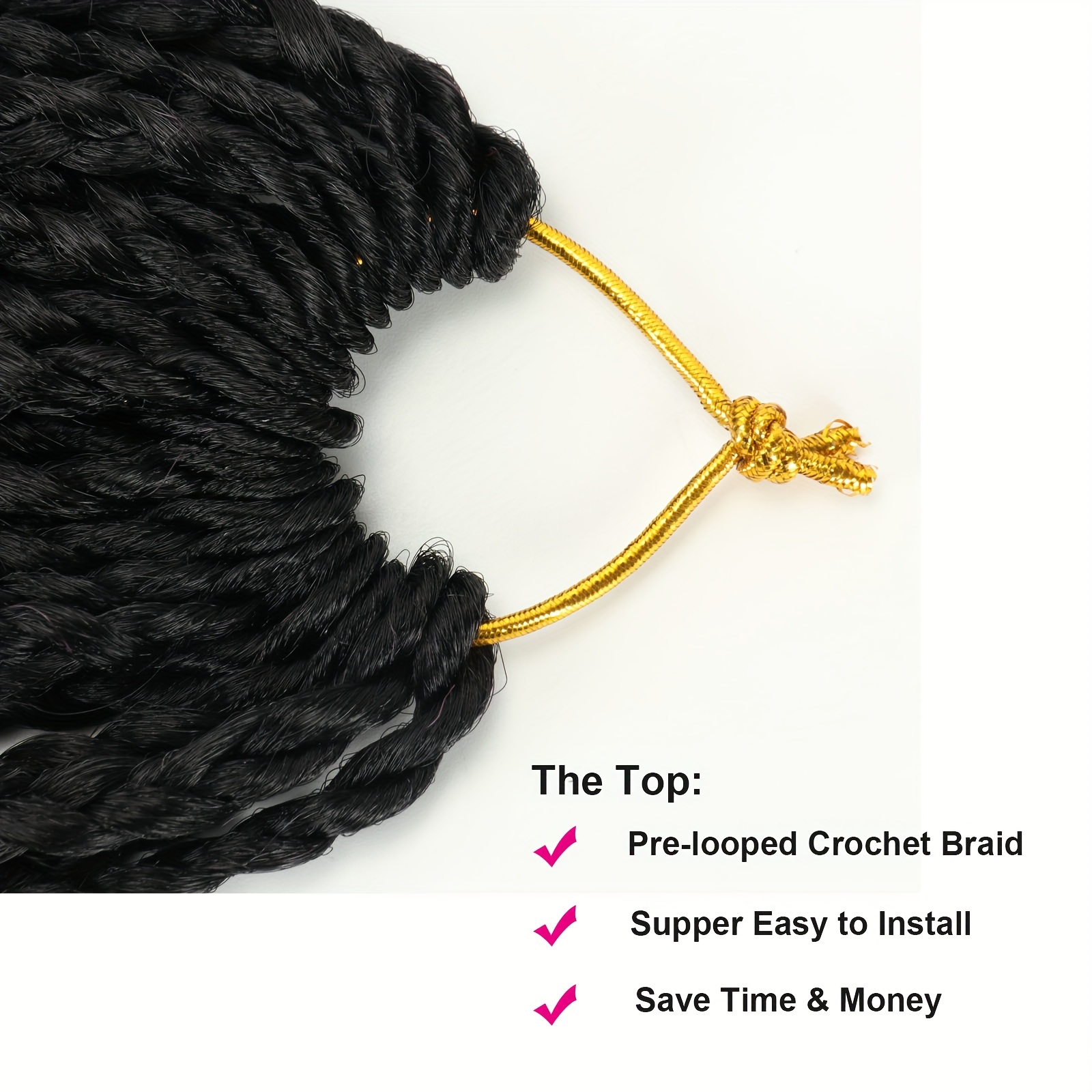 Box Braid Crochet Hair 22strands Pre Looped Braided Hair - Temu