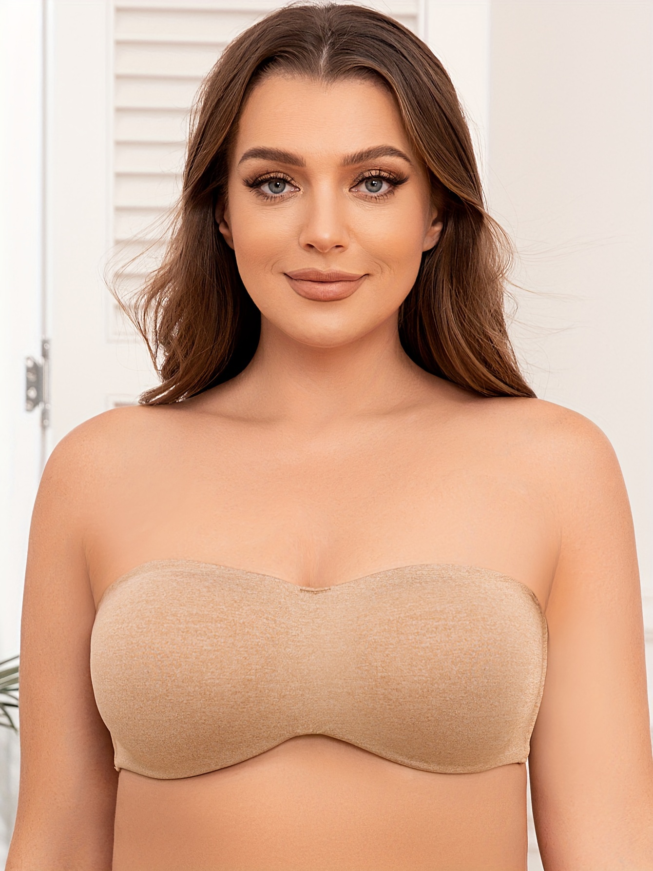 Women Strapless Bra Breast Lift Push Up Sightless Bra Self Adhesive Bra  Womens Bras Comfortable Padded Soft Bra Bra Beige at  Women's  Clothing store