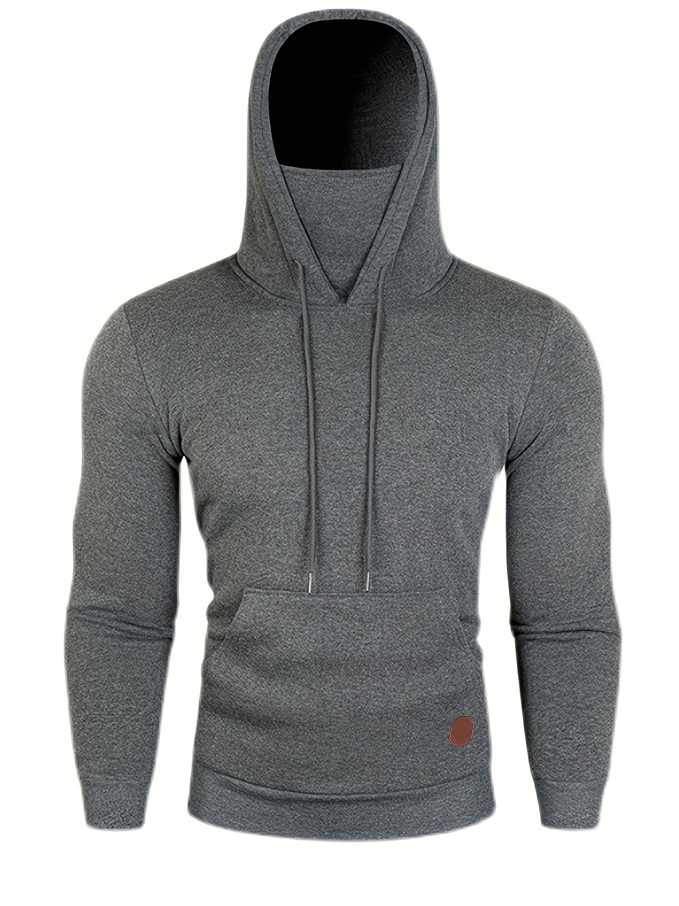 Men's Grey Hoodie Sweatshirt with Kangaroo Pocket