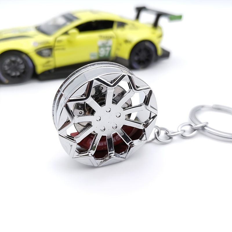 Porte-clés Turbo en métal pour voiture, anneau sonore, roulement à