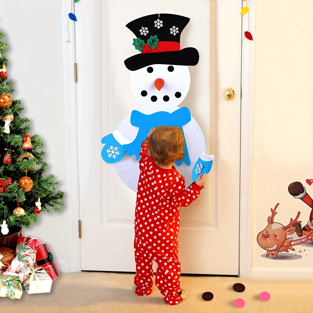 Darmeng 2 Pack DIY Felt Christmas Snowman Games Kit Detachable