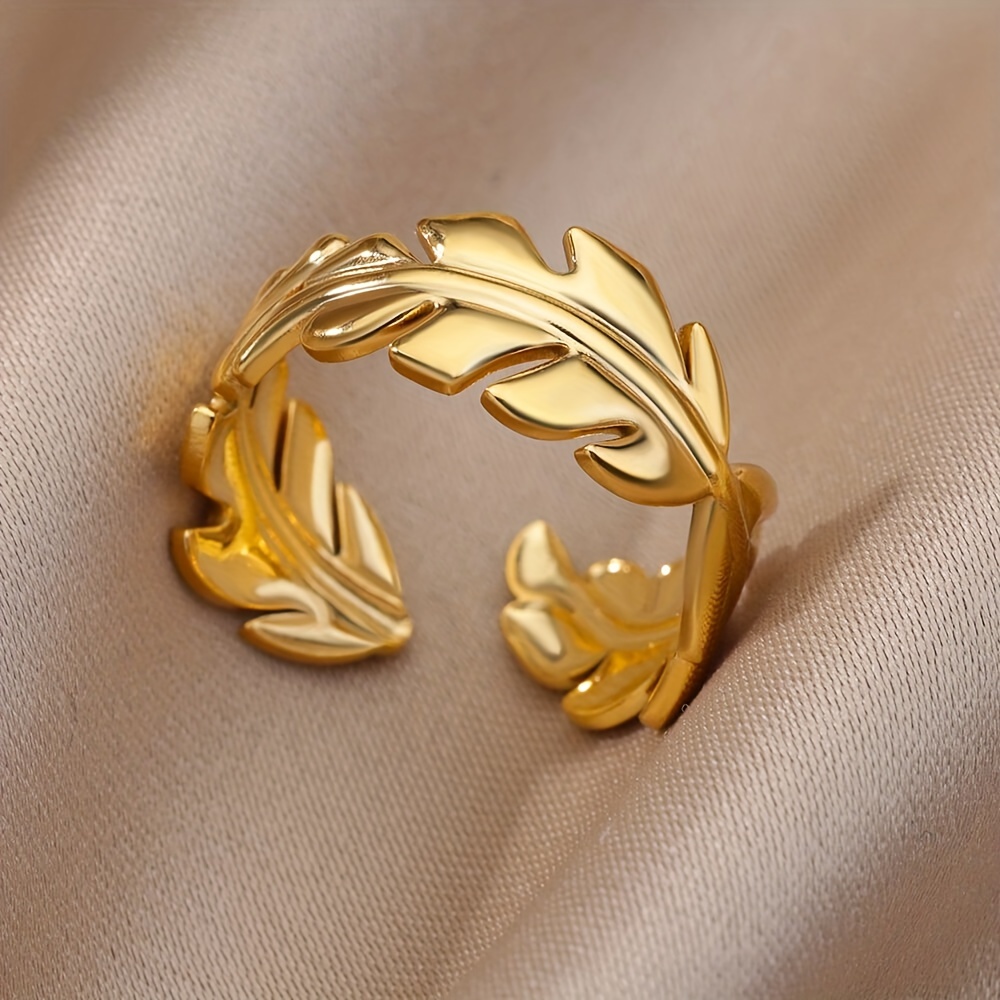 Men's Stainless Steel Gold Plated Finger Ring Simple Number - Temu