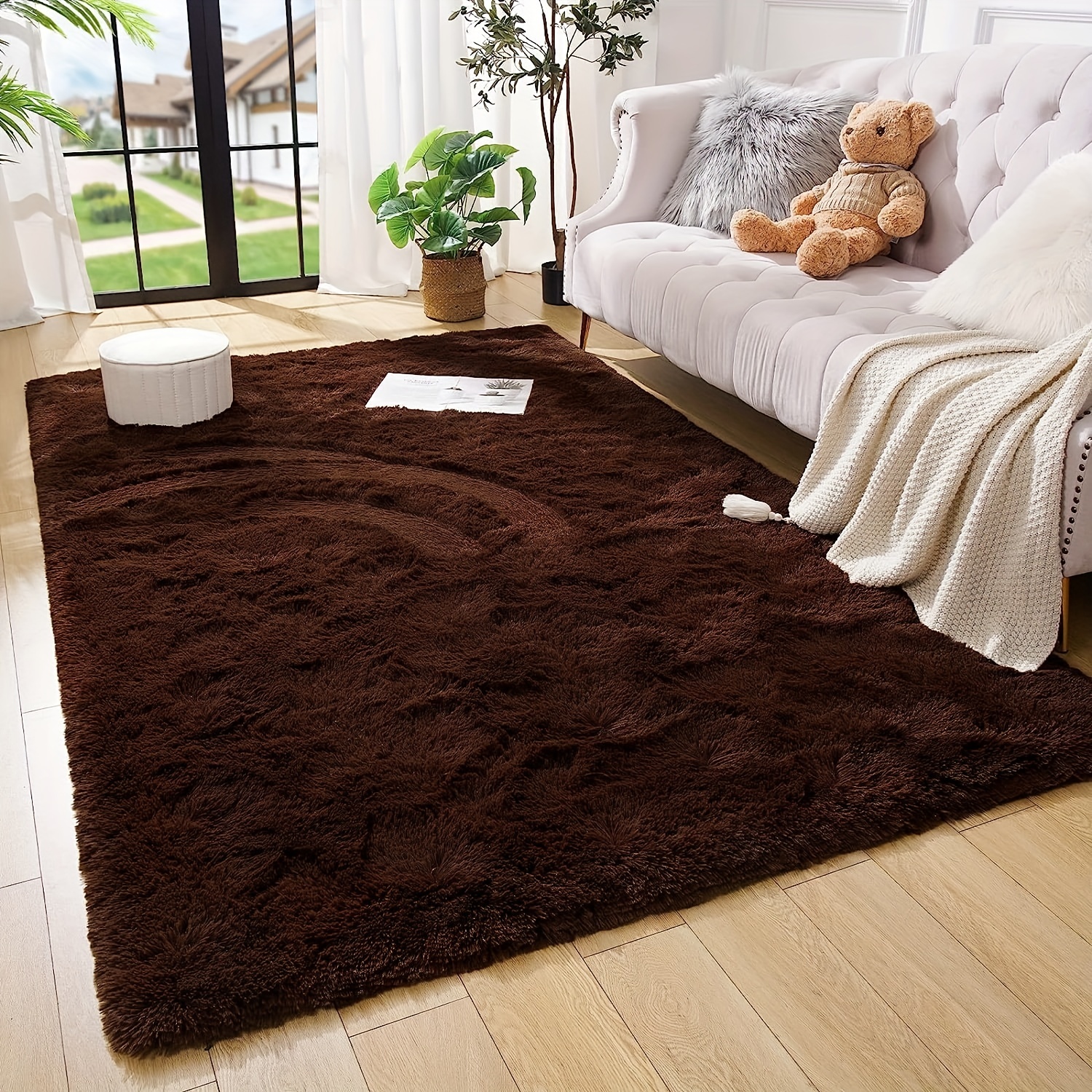 Alfombra grande para dormitorio, sala de estar, alfombra rectangular de  piel sintética esponjosa, alfombra de felpa suave para decoración de