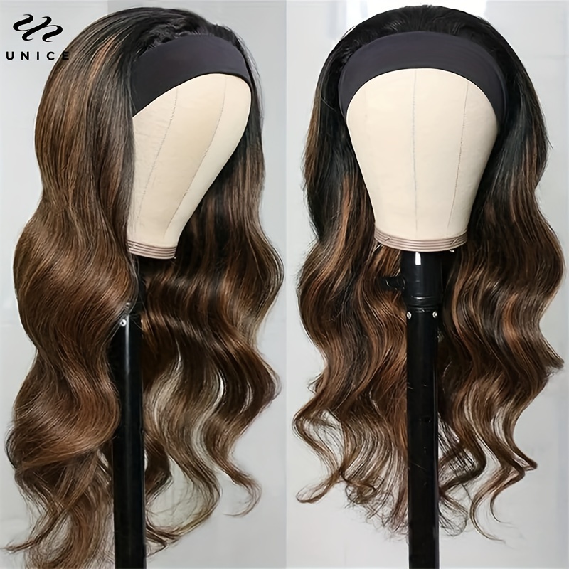 Unice Wear Go Headband Wig Scarf Water Wave Human Hair Wig