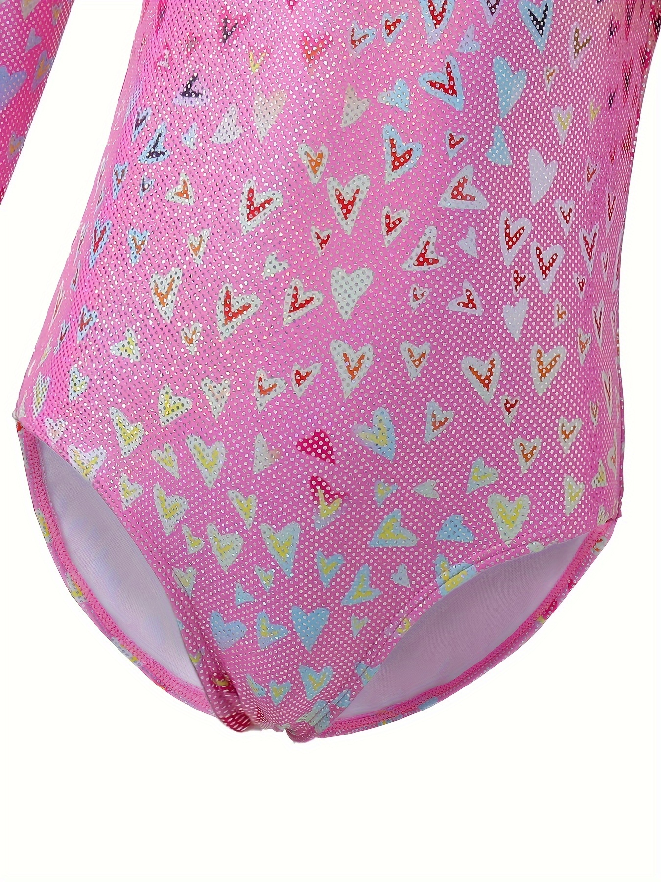 Gradient Heart Graphic Ballet Leotard Girls Comfy Sweet - Temu