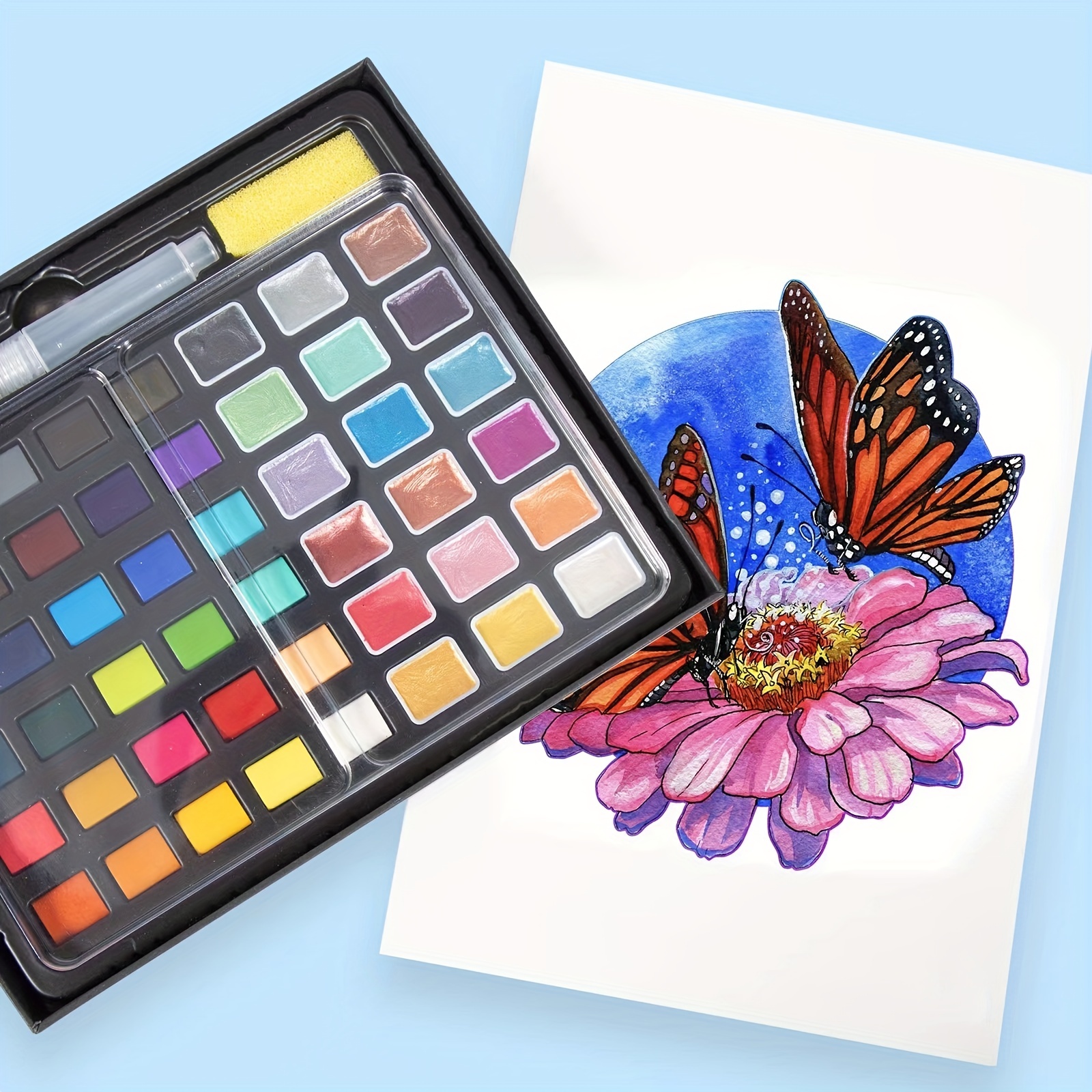 Pinturas Acuarelas Para Niños Paleta De Colores 48 Pack Con 10