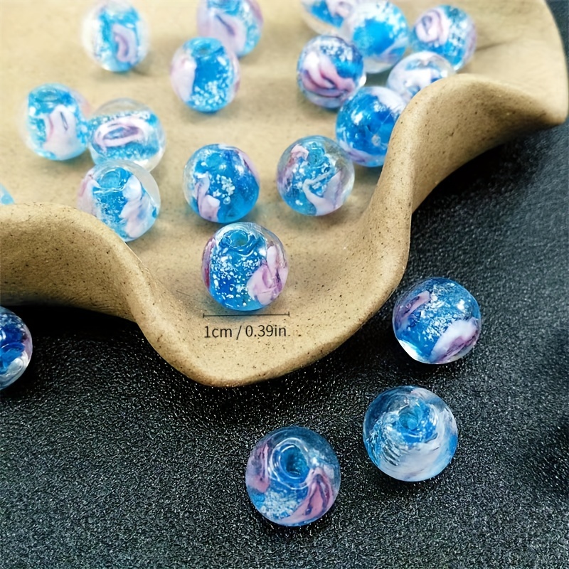Colorful Assorted Shape Flower Patter Glass Beads Flat Beads - Temu