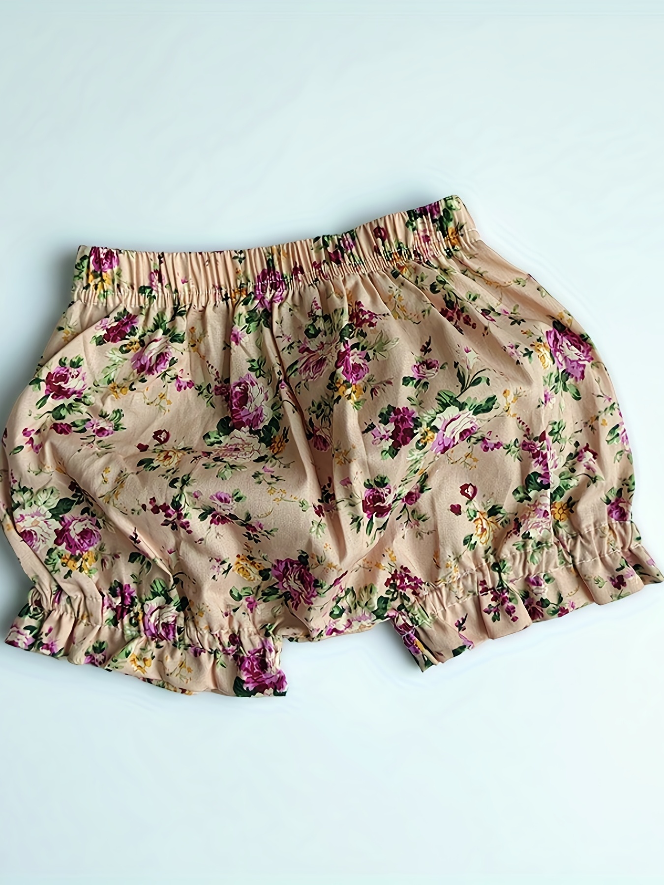 Baby Girls Floral Print Cotton Shorts