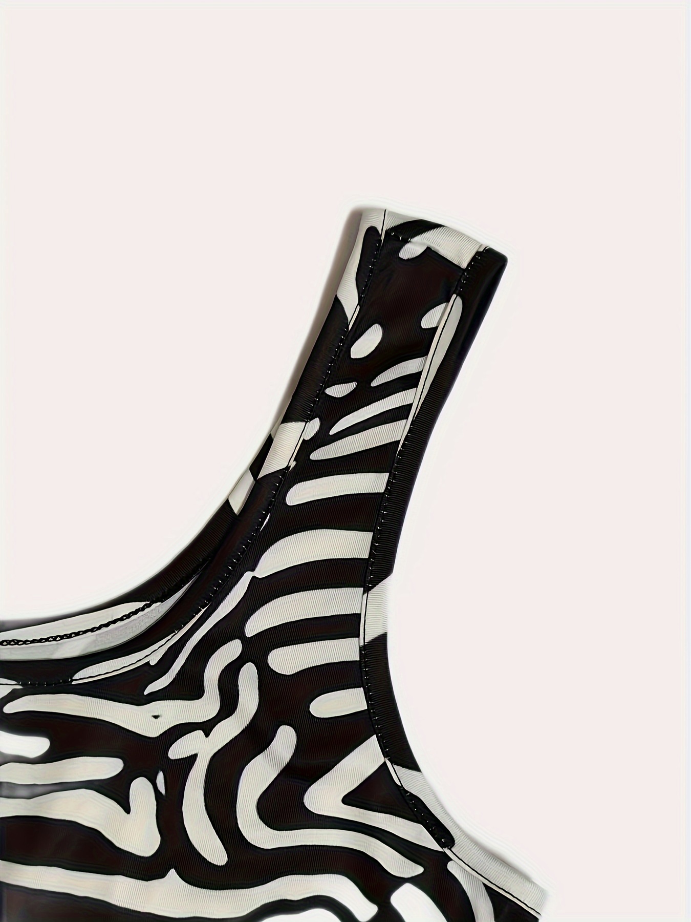 Zebra Print Backless Bodysuit