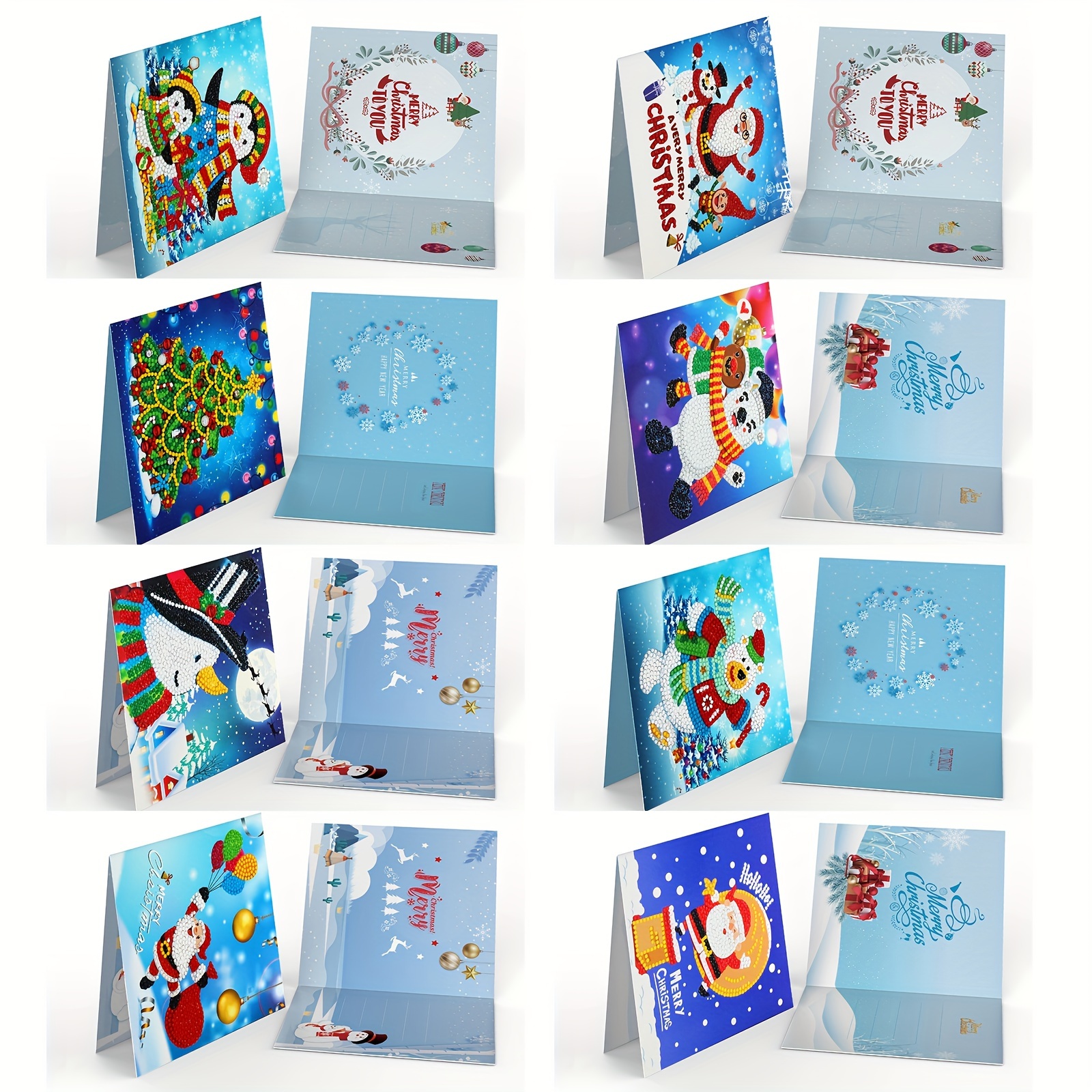 Diy Diamond Painting Greeting Card Set Diamond Stickers - Temu