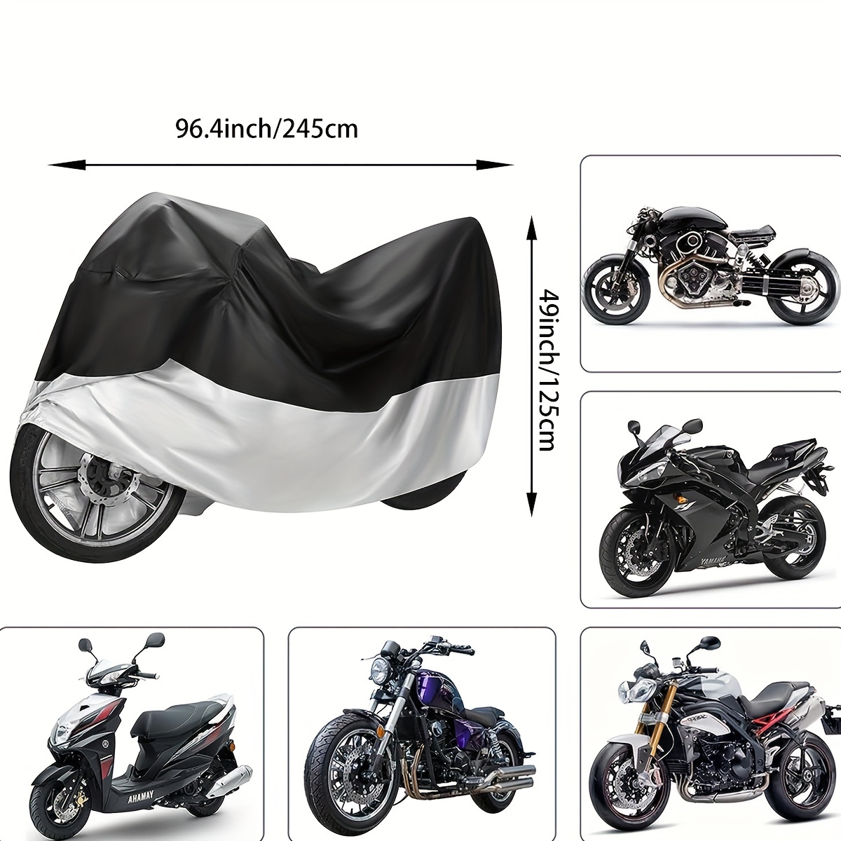  HWHCZ - Fundas de motocicleta compatibles con funda de  motocicleta Quantum, 190T Oxford impermeable cubierta de moto, 8 colores  para interior/exterior (color: D, tamaño: XXL (96,498,080.7 in) : Automotriz