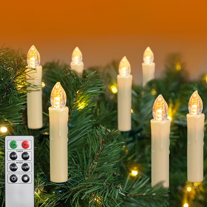 Pack de bougies LED à pile avec clips pour sapin de Noël, Bougies à LED  pour sapin