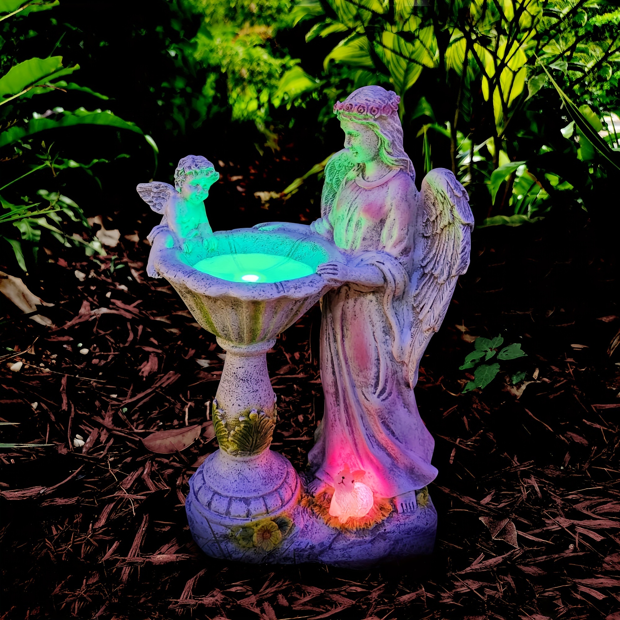 Ornements de jardin Décorations d'anges solaires Statues -filles Ange  gardien Figurine de lumière solaire, cadeaux commémoratifs Sculpture en  résine Décor extérieur pour la maison Pa